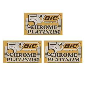 تیغ یدک بیک مدل Platinum Chromium Double Edge مجموعه 3 عددی