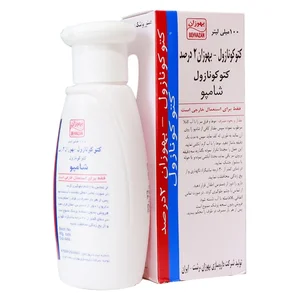 شامپو ضدشوره مو کتوکونازول مخصوص انواع مو، حجم 100 میلی‌لیتر مدل بهوزان، میزان‌سازی چربی مو و پوست سر، ضدقارچ و باکتری، ضدالتهاب و خارش، جلوگیری از وزشدن مو، محافظت کامل مو و پوست سر، ازبین‌برنده چربی