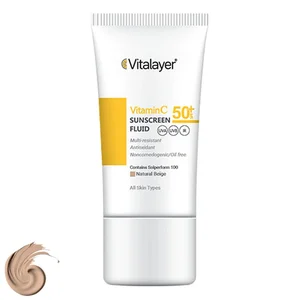 کرم ضد آفتاب رنگی ویتالیر، SPF 50، مدل ویتامین سی، ‌مناسب انواع پوست با تنالیته متوسط و حجم 50 میلی‌لیتر، ضد آب، مرطوب‌کننده، غیر کومدون‌زا، محافظت‌کننده در برابر اشعه‌های UVA و UVB، ویتامین C و آنتی 
