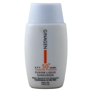 کرم ضد آفتاب بدون رنگ ژیناژن SPF 50 مدل Fusion Liquid ‌مناسب پوست‌های چرب و مختلط حجم 50 میلی‌لیتر