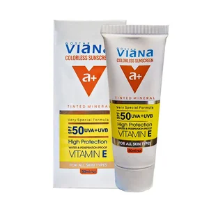 کرم ضد آفتاب بی رنگ ویانا SPF50 مدل 0 مناسب انواع پوست حجم 50 میلی لیتر 