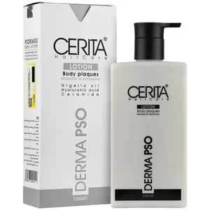 لوسیون بدن سریتا مدل Derma Pso حجم 250 میلی‌لیتر مناسب پوست خشک و حساس، جذب سریع، آبرسان 24 ساعته، ضد التهاب، ضد اگزما و ضد خشکی، رفع پوسته‌های مرده و تقویت سد طبیعی پوست