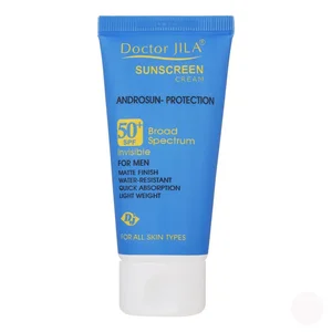 کرم ضد آفتاب بدون رنگ آقایان دکتر ژیلا SPF 50 مدل Androsun ‌مناسب انواع پوست وزن 50 گرم