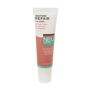 بالم لب مرطوب‌کننده و آبرسان نئودرم مدل Soothing Repair حجم 15 میلی‌لیتر با عصاره آلوئه‌ورا، شی‌باتر و ویتامین E مناسب پوست خشک و حساس بدون الکل و پارابن
