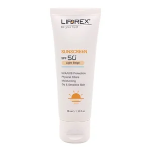 کرم ضد آفتاب رنگی لیپورکس SPF 50 مدل L-D Moisturizing ‌مناسب پوست‌های خشک و حساس حجم 40 میلی‌لیتر