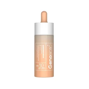 سرم ضد آفتاب بدون رنگ ژنوبایوتیک spf30 مدل ویتامین سی محافظ UVA،UVB مناسب برای انواع پوست حجم 30 میلی لیتر