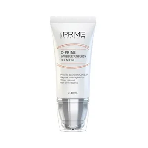 ژل ضد آفتاب بدون رنگ پرایم spf50 مدل vitaminc محافظ UVA،UVB مناسب برای انواع پوست حجم 40 میلی لیتر