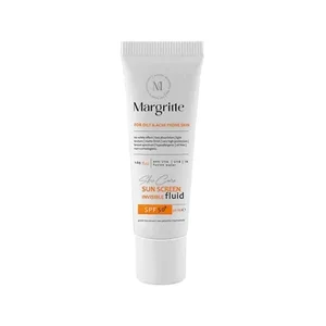 فلوئید ضد آفتاب بدون رنگ مارگریت spf50 مدل آی OAC محافظ UVA،UVB مناسب برای پوست های چرب و آکنه ای حجم 50 میلی لیتر