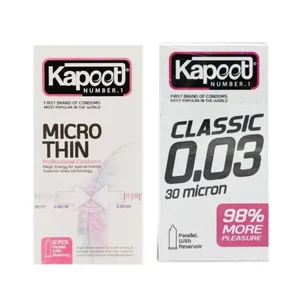 کاندوم کلاسیک کاپوت مدل MICRO THIN بسته 12 عددی به همراه کاندوم کلاسیک کاپوت مدل 0.03 بسته 10 عددی
