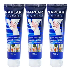 ژل ضد درد عضلانی ناپلار مدل Rub Gel حجم 100 میلی‌لیتر مجموعه 3 عددی با عصاره نعناع، میخک، رزماری و گزنه کاهش التهاب، رفع گرفتگی و تحریک گردش خون موضعی
