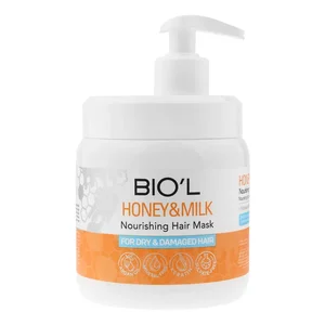 ماسک تقویت کننده مو بیول مدل HONEY & MILK مناسب برای موهای خشک و آسیب دیده حجم 500 میلی لیتر