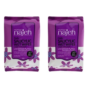 دستمال مرطوب ناژه مدل Salicylic دو بسته 27 عددی