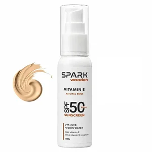 کرم ضد آفتاب رنگی صورت اسپارک وودن SPF 50 مدل جوجوبا ‌محافظ UVA، UVB مناسب برای انواع پوست حجم 50 میلی‌لیتر