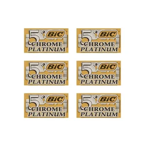 تیغ یدک سنتی بیک مدل Platinum Chromium Double Edge مجموعه 6 عددی