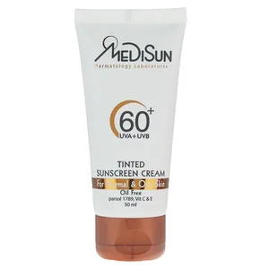 کرم ضد آفتاب رنگی مدیسان SPF 60 مدل Tinted ‌مناسب پوست‌های چرب و معمولی حجم 50 میلی‌لیتر