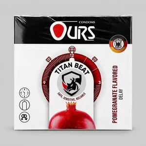 کاندوم اورز ضخامت نازک، مدل Titan Beat لاتکس طبیعی، ضدحساسیت، سایز استاندارد، بسته 3 عددی