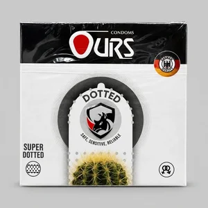 کاندوم اورز ضخامت نازک، مدل Dotted لاتکس طبیعی، ضدحساسیت، سایز استاندارد، بسته 3 عددی