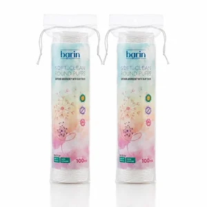 پد پاک کننده آرایش صورت بارین مدل Soft and Clean مجموعه ۲ عددی