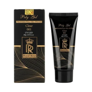پلی ژل کاشت ناخن رویال رز مدل RR-01 با حجم 60 میلی لیتر بی رنگ 