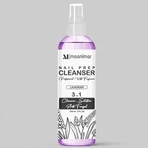 کلینزر کاشت ناخن مونیمار مدل Lavender حجم 250 میلی لیتر