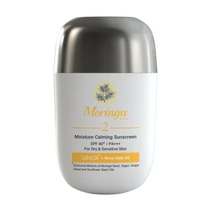 کرم ضد آفتاب بی رنگ مورینگا امو مدل ROSE HIPS حجم 30 میلی‌لیتر، با SPF 40 و PA+++، مناسب پوست خشک و حساس، ضدحساسیت، با جلوه مات و ماندگاری 2 ساعت، حاوی محافظ UVA و UVB