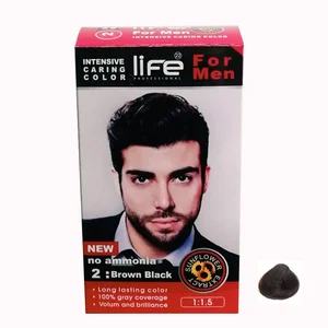 کیت رنگ مو لایف شماره 2 حجم 60 میلی لیتر رنگ قهوه ای مشکی