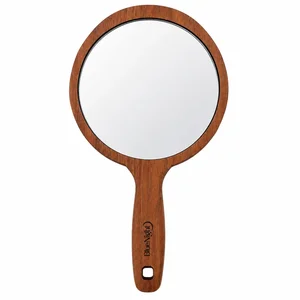 آینه آرایشی بلونایت مدل 02 با جنس بدنه چوب و دارای پایه و دسته ابعاد 10×140×240 میلی‌متر