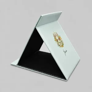 آینه آرایشی رومیزی تاشو مدل فلای 2 با بدنه چرمی و ابعاد 1×16×25 سانتی‌متر