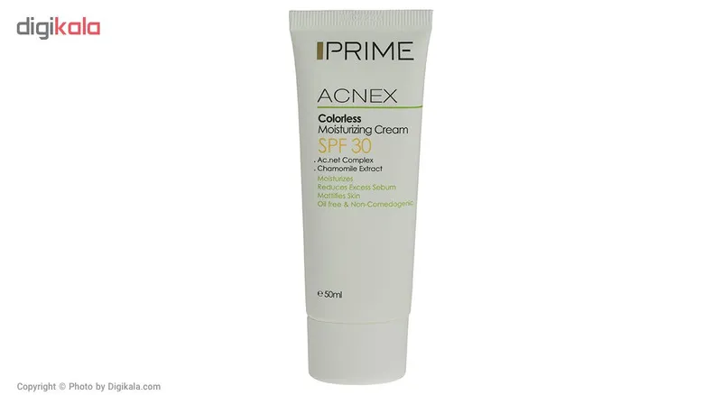 کرم مرطوب کننده بدون رنگ پرایم مدل Acnex SPF 30 حجم 50 میلی لیتر1002466 - تصویر 4