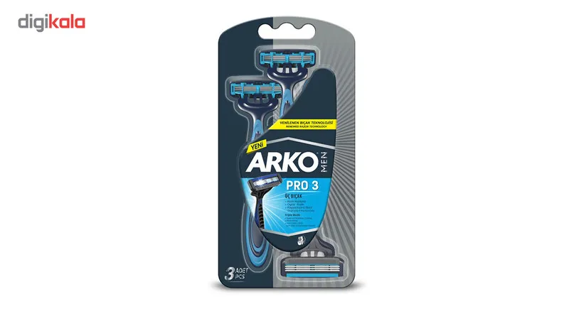 خود تراش مردانه آرکو مدل 3 Shave Blade بسته 3 عددی - تصویر 2