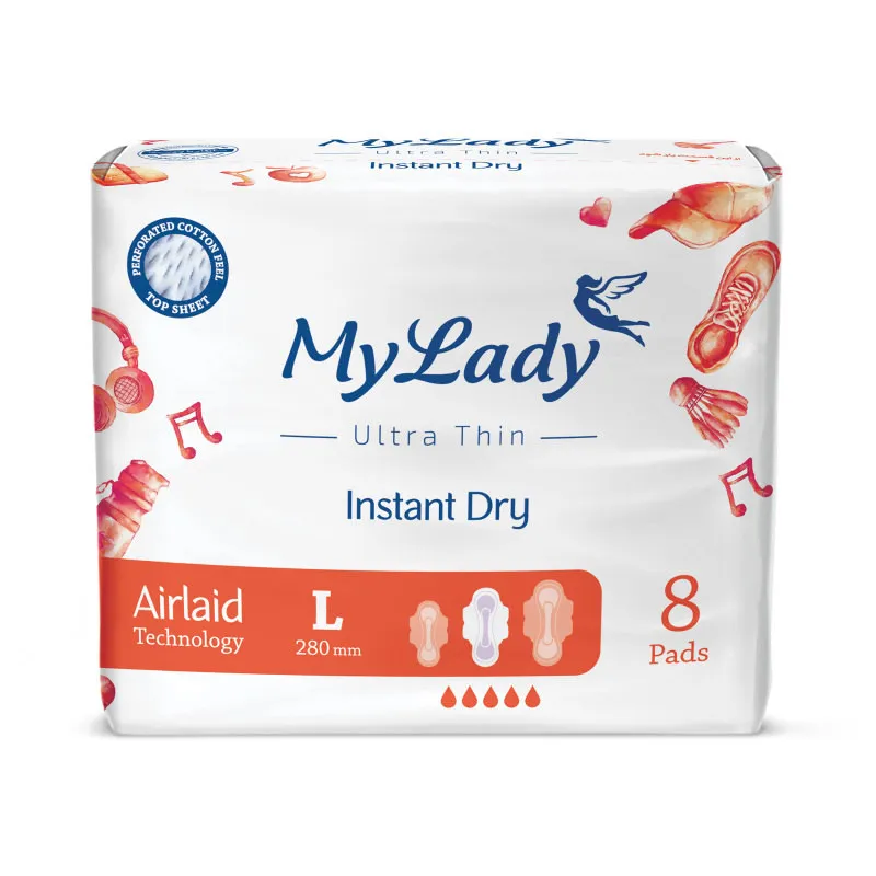 نوار بهداشتی مای لیدی مدل Instant Dry سایز بزرگ بسته 72 عددی