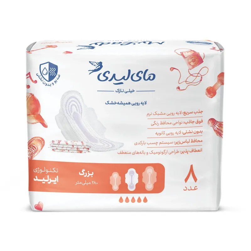 نوار بهداشتی مای لیدی مدل Instant Dry سایز بزرگ بسته 72 عددی - تصویر 3