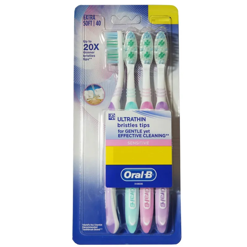 مسواک اورال-بی مدل ULTRTHIN BRISTLES با برس خیلی نرم بسته 4 عددی - تصویر 2
