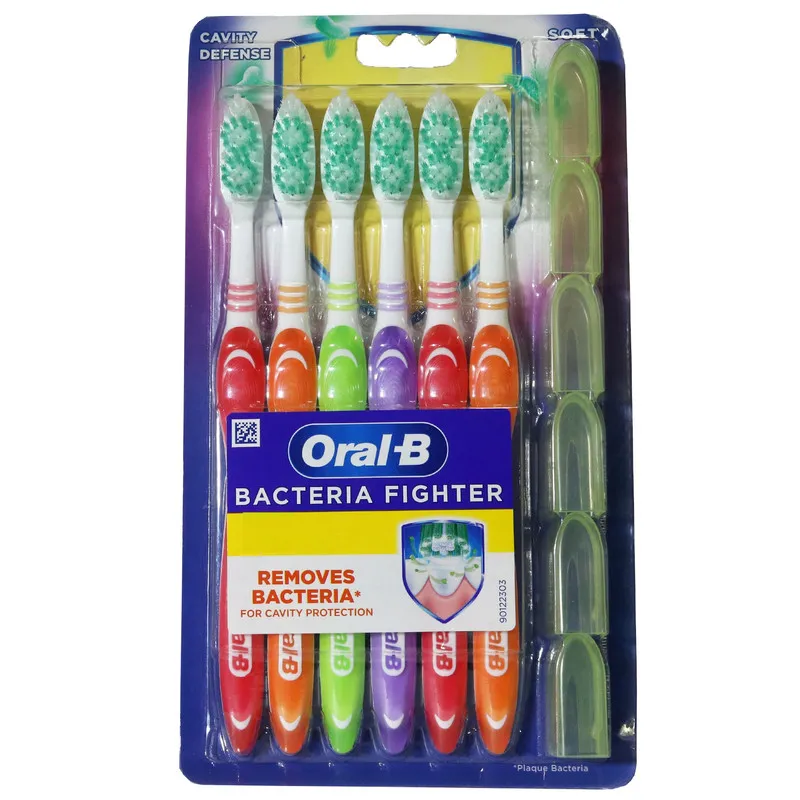 مسواک اورال-بی مدل BACTERIA FIGHTER با برس نرم بسته 6 عددی - تصویر 2