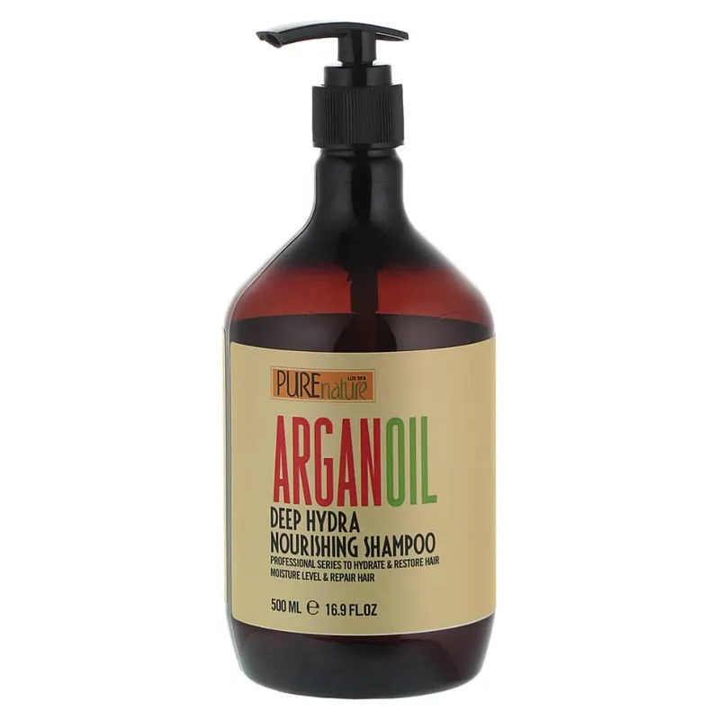شامپو تقویت کننده و ترمیم کننده مو پیور نیچر مدل argan حجم 500 میلی لیتر به همراه ماسک مو پیور نیچر مدل argan oil - تصویر 2