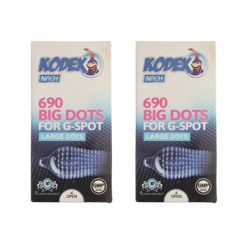 کاندوم ناچ کدکس مدل BIG DOTS مجموعه 2 عددی