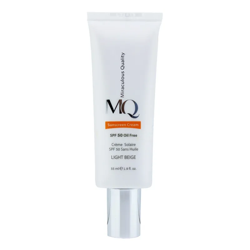 کرم ضدآفتاب رنگی ام کیو SPF50 مدل LIGHT BEIGE، مناسب پوست‌های چرب، حجم 55 میلی‌لیتر - تصویر 3