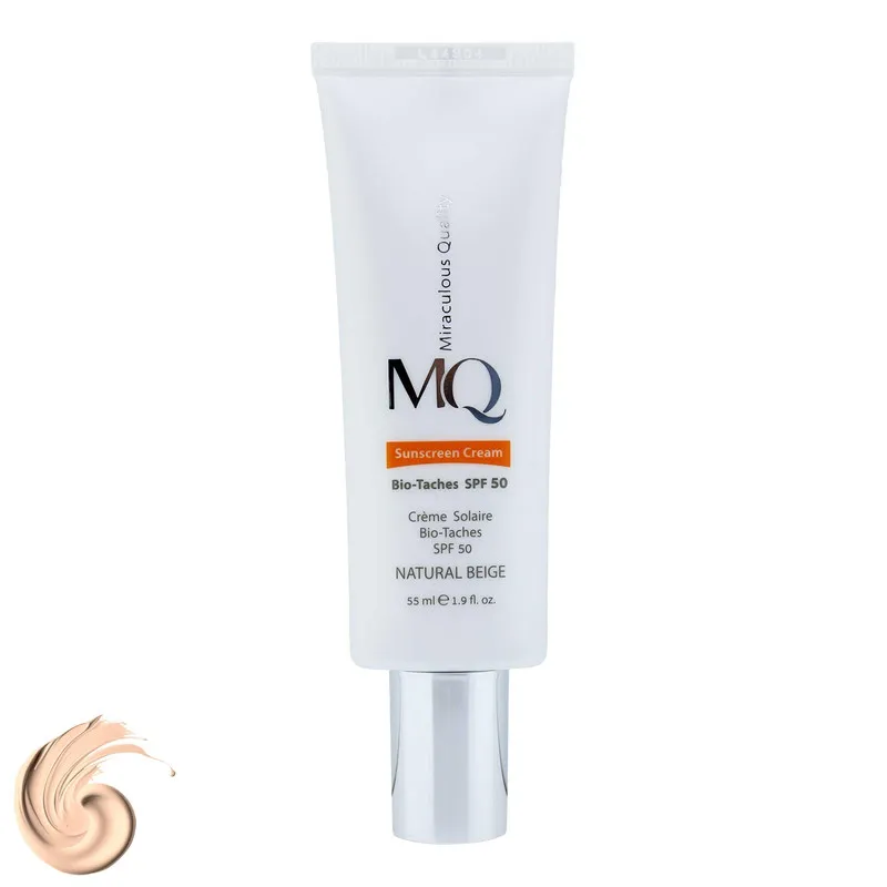 کرم ضدآفتاب رنگی ام کیو SPF50 مدل NATURAL BEIGE BIO TACHES مناسب انواع پوست، حجم 55 میلیلیتر - تصویر 2
