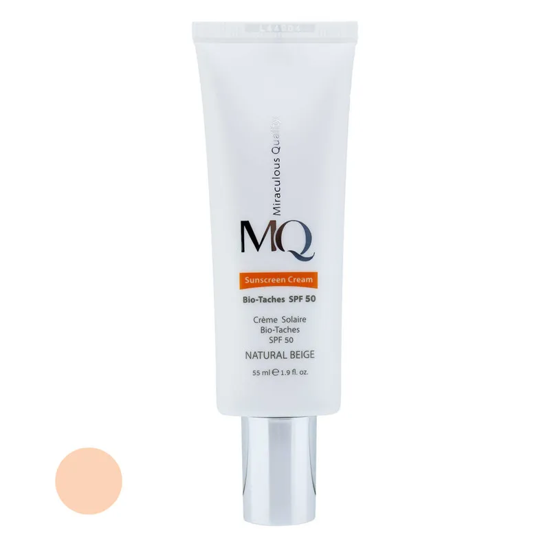 کرم ضدآفتاب رنگی ام کیو SPF50 مدل NATURAL BEIGE BIO TACHES مناسب انواع پوست، حجم 55 میلیلیتر - تصویر 3