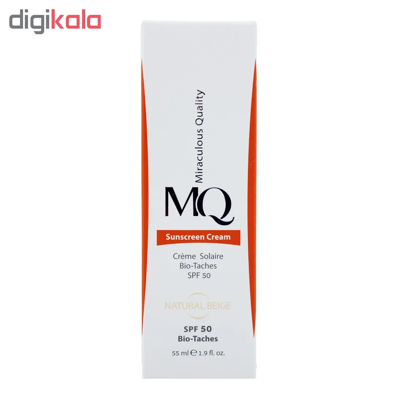 کرم ضدآفتاب رنگی ام کیو SPF50 مدل NATURAL BEIGE BIO TACHES مناسب انواع پوست، حجم 55 میلیلیتر - تصویر 4