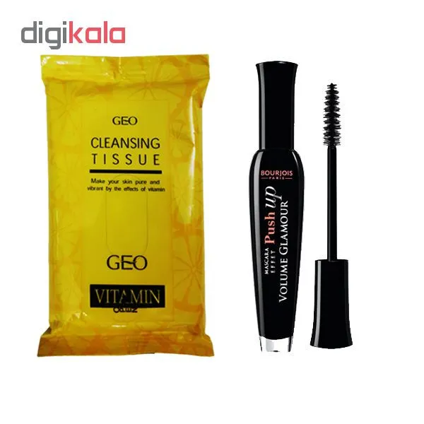 ریمل حجم دهنده بورژوآ مدل Push Up Volume Glamour به همراه دستمال مرطوب جیو بسته 10 عددی - تصویر 2