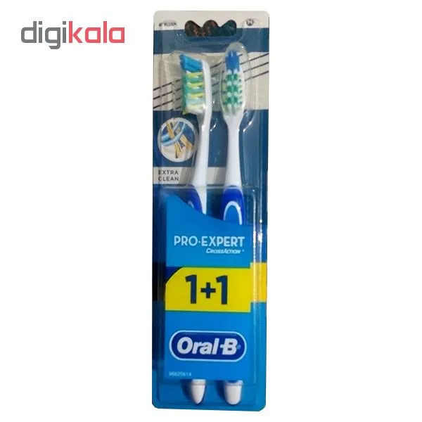 مسواک اورال-بی سری Pro Expert Crossaction مدل All In One با برس متوسط - بسته 2 عددی - تصویر 2