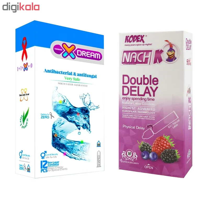 کاندوم ایکس دریم مدل Antibacterial بسته 12 عددی به همراه کاندوم تاخیری کدکس مدل Double Delay بسته 10 عددی - تصویر 2