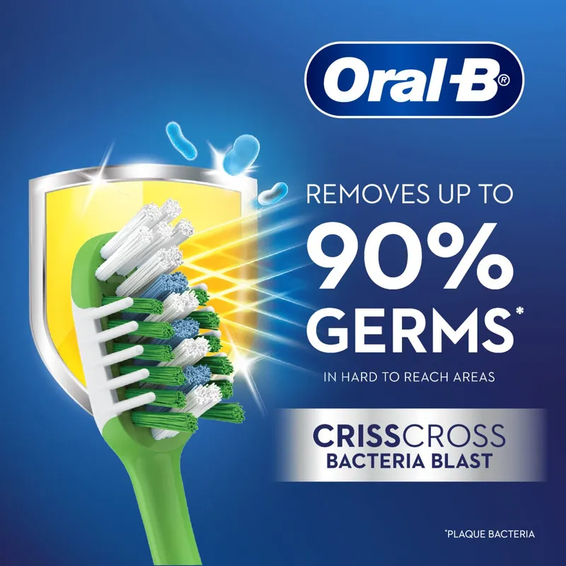 مسواک اورال-بی مدل CRISSCROSS bacteria blast با برس نرم - تصویر 3