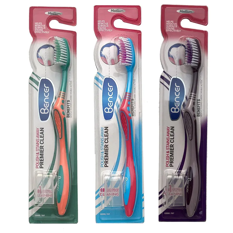 مسواک بنسر  مدل PREMIER CLEAN با برس متوسط بسته 3 عددی - تصویر 2