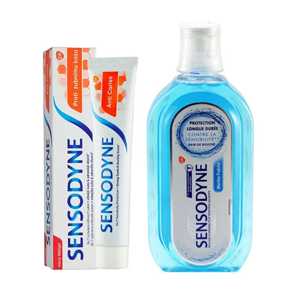 خمیر دندان سنسوداین مدل Anti Care حجم 75 میلی لیتر به همراه دهانشویه سنسوداین مدل Sensibilite حجم 500 میلی لیتر - تصویر 2
