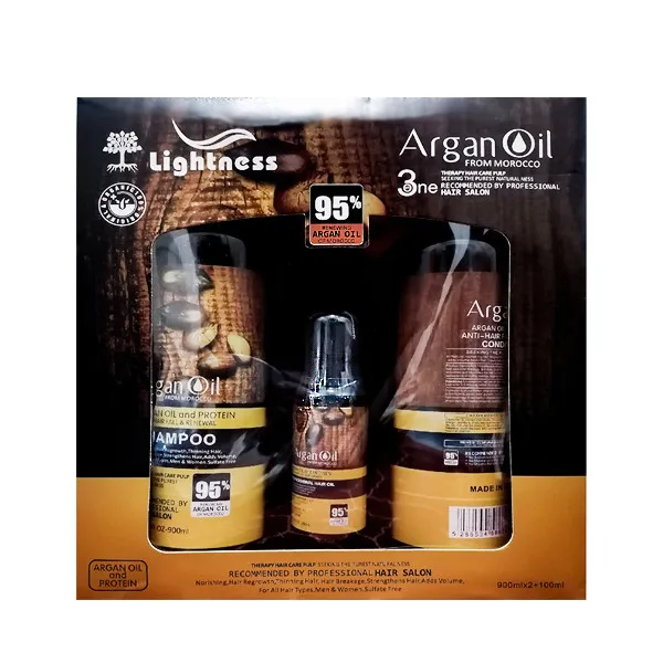 شامپو تقویت کننده و ضد ریزش مو لایتنس مدل روغن آرگان حجم 900 میلی لیتر به همراه روغن آرگان لایتنس حجم 100 میلی لیتر و نرم کننده لایتنس مدل آرگان حجم 900 میلی لیتر - تصویر 2
