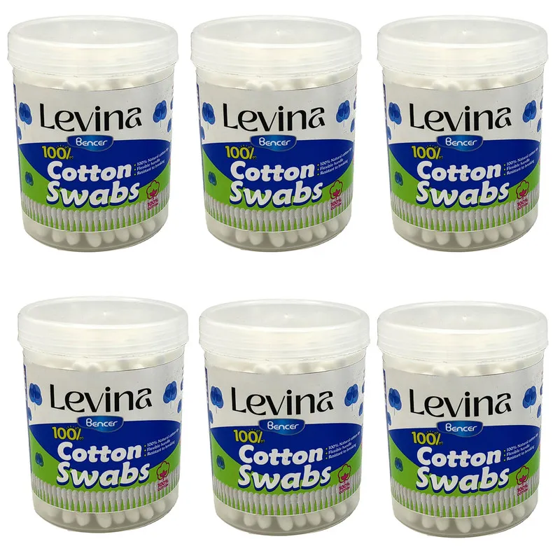 گوش پاک کن لوینا مدل cotton swabs بسته 6 عددی - تصویر 2