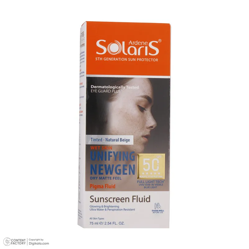 فلوئید ضدآفتاب رنگی آردن سولاریس +SPF50 مدل Unifying Newgen مناسب انواع پوست، حجم 75 میلیلیتر - تصویر 3
