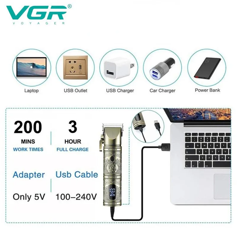 ماشین اصلاح موی سر و صورت وی جی ار مدل V-697 - تصویر 2